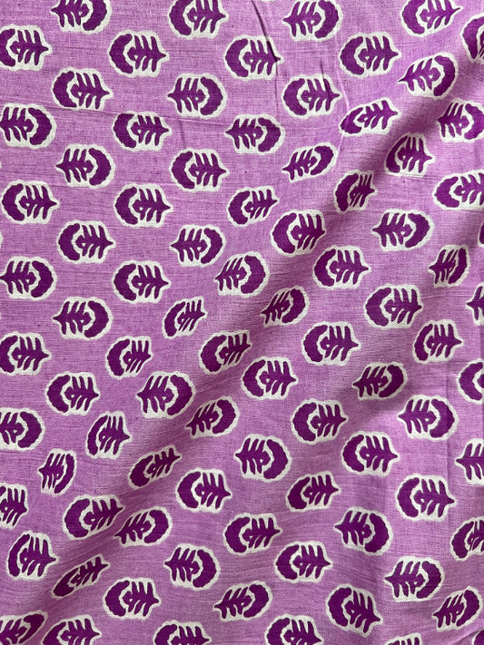 Purple Dabu Butti Cotton Fabric