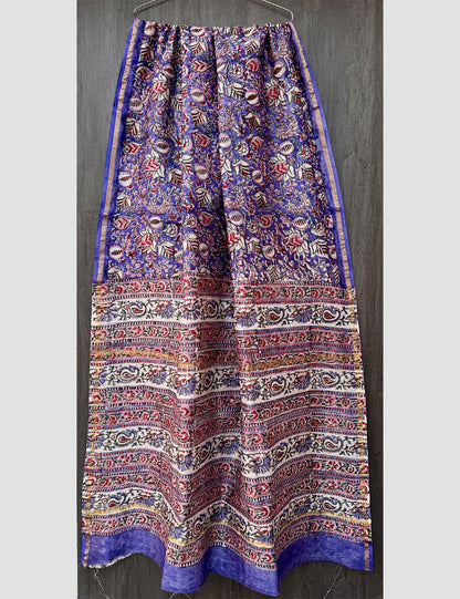 Purple Kalamkari Chanderi Silk Saree