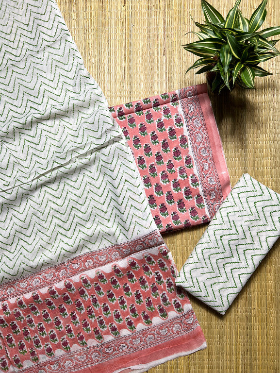 Pink Butti Dabu 3 Piece Cotton Set