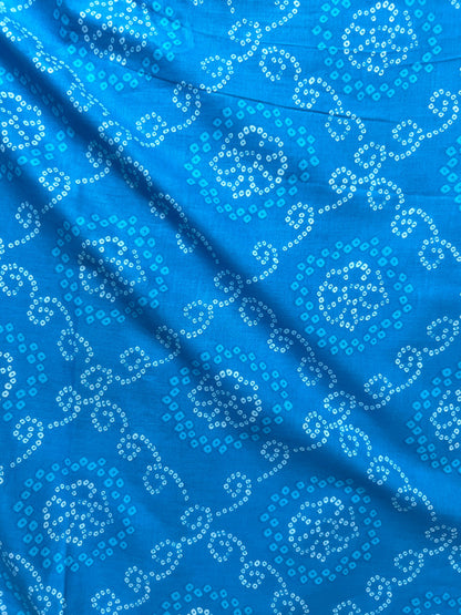 Blue Bandhani Traditional Cotton Fabric