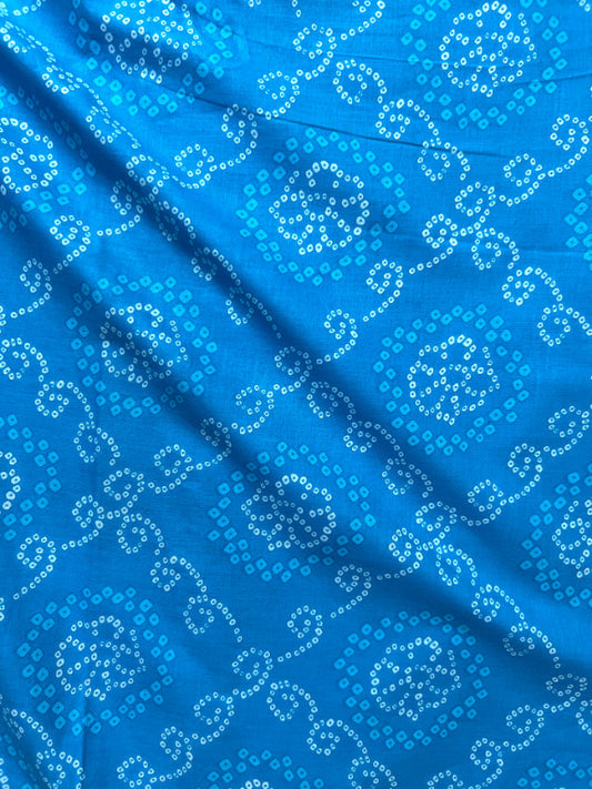 Blue Bandhani Traditional Cotton Fabric