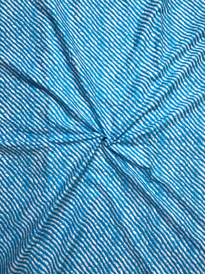 Blue Leheriya Stripes Cotton Fabric