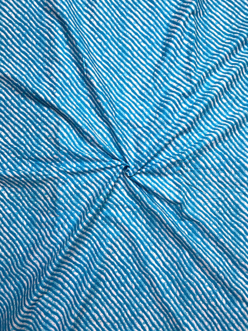 Blue Leheriya Stripes Cotton Fabric