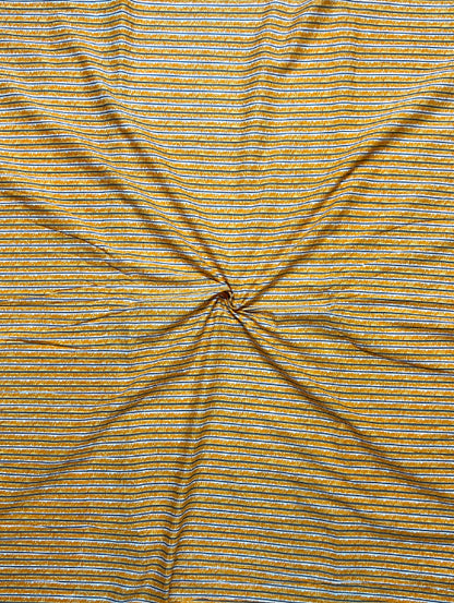 Yellow Leheriya Stripes Cotton Fabric