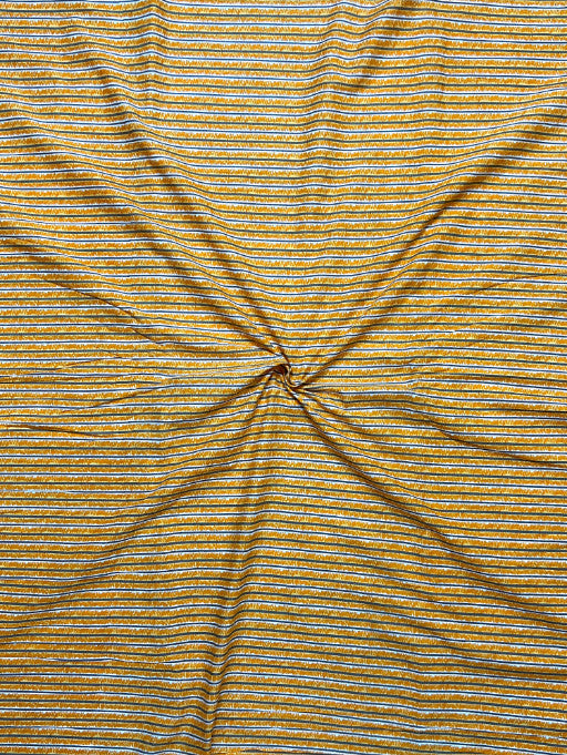 Yellow Leheriya Stripes Cotton Fabric