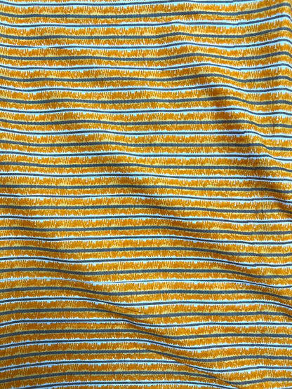 Yellow Leheriya Stripes Cotton Fabric