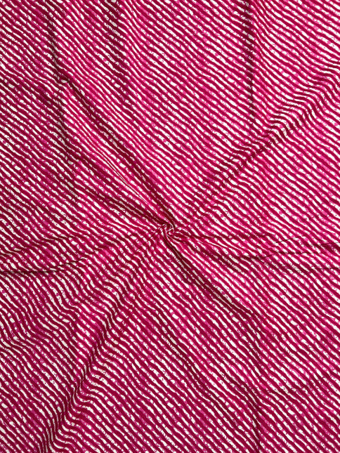 Magenta Leheriya Stripes Cotton Fabric