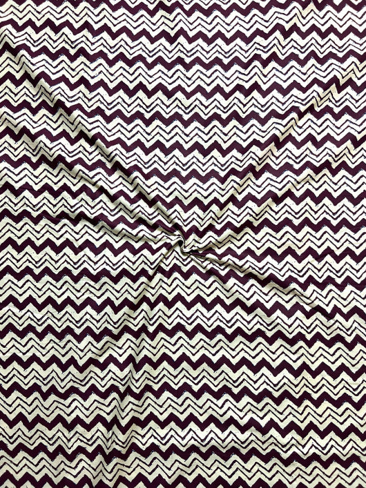 Maroon Leheriya Zig Zag Cotton Fabric
