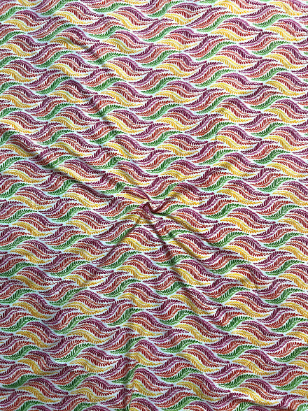 Pink Multicolor Leheriya Leaf Cotton Fabric