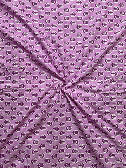 Purple Dabu Butti Cotton Fabric
