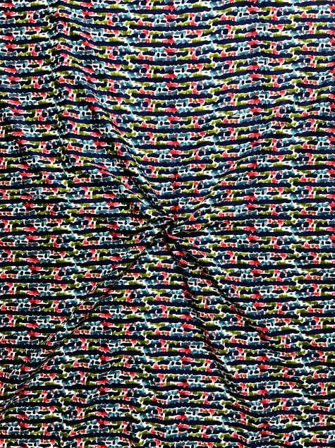 Blue Leheriya Abstract Cotton Fabric