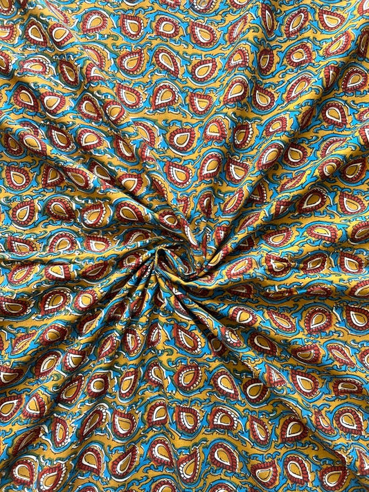 Mustard Kairi Cotton Fabric - Dorukh